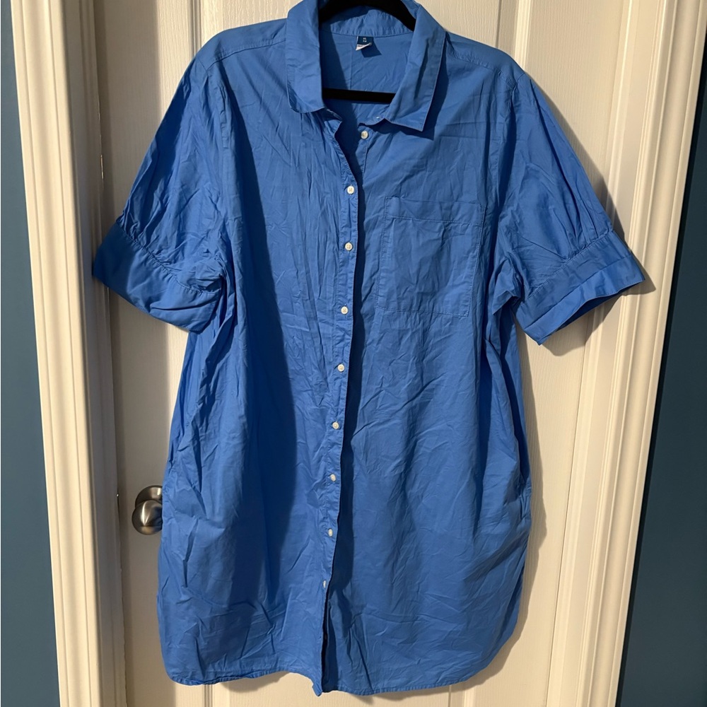 Old Navy Ladies Blue Button Down Shirt Dress